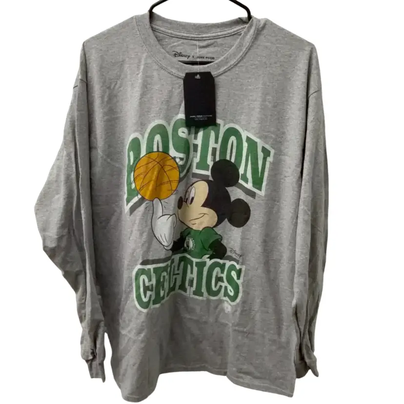 $39 NEW Disney x Junk Food Boston Celtics Mickey Mouse NBA Long Sleeve Shirt Medium