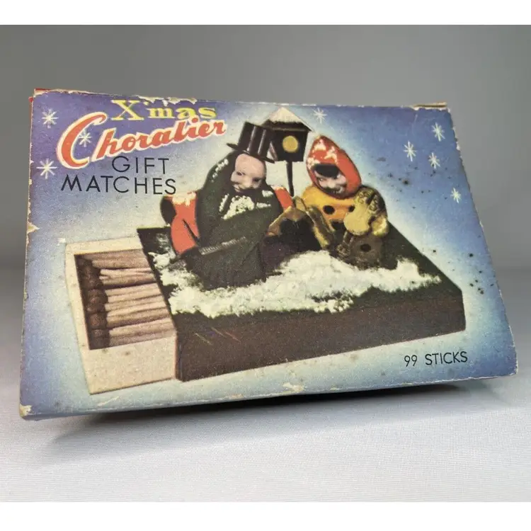 VTG CHORALIER GIFT MATCHES Felt Pipe Cleaners w Box Kitschy Japan Christmas