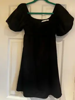 Altar'd State Black Puff Sleeve Short Mini Dress Size XS NWOT