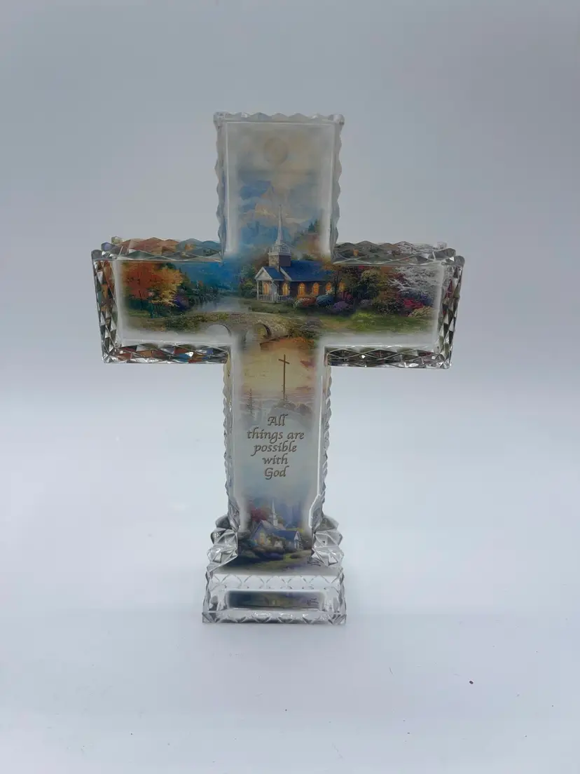 Crystalline Cross Inspirations Of Hope Faith Thomas Kincaid Bradford Exchange 6.5 Inches Tall 2015