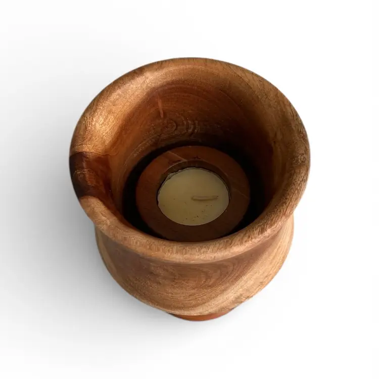 Hand Crafted Wooden Goblet Votive Candle Holder By Chris Coliukos