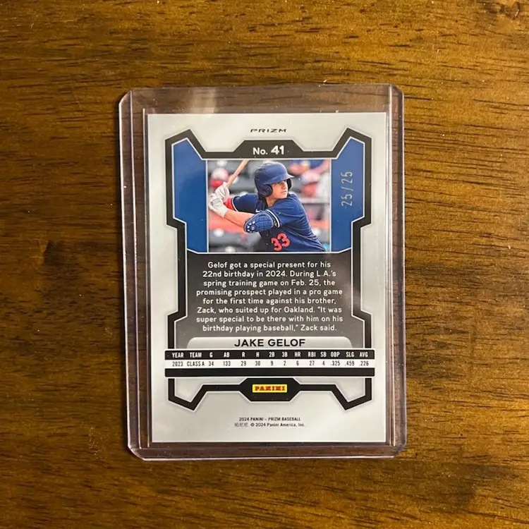2024 Panini Prizm Jake Gelof Mojo Prizm 25/25