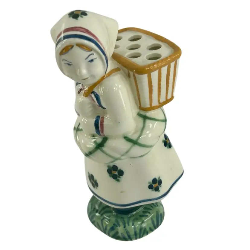 Vintage Royal Copenhagen “Girl From Skovshoved” Porcelain Hat Pin Holder Jus Denmark