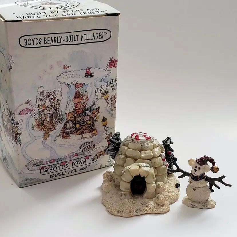 Boyds Bears Kringle's Arctic Igloo And Bearly A Snowman Figurine