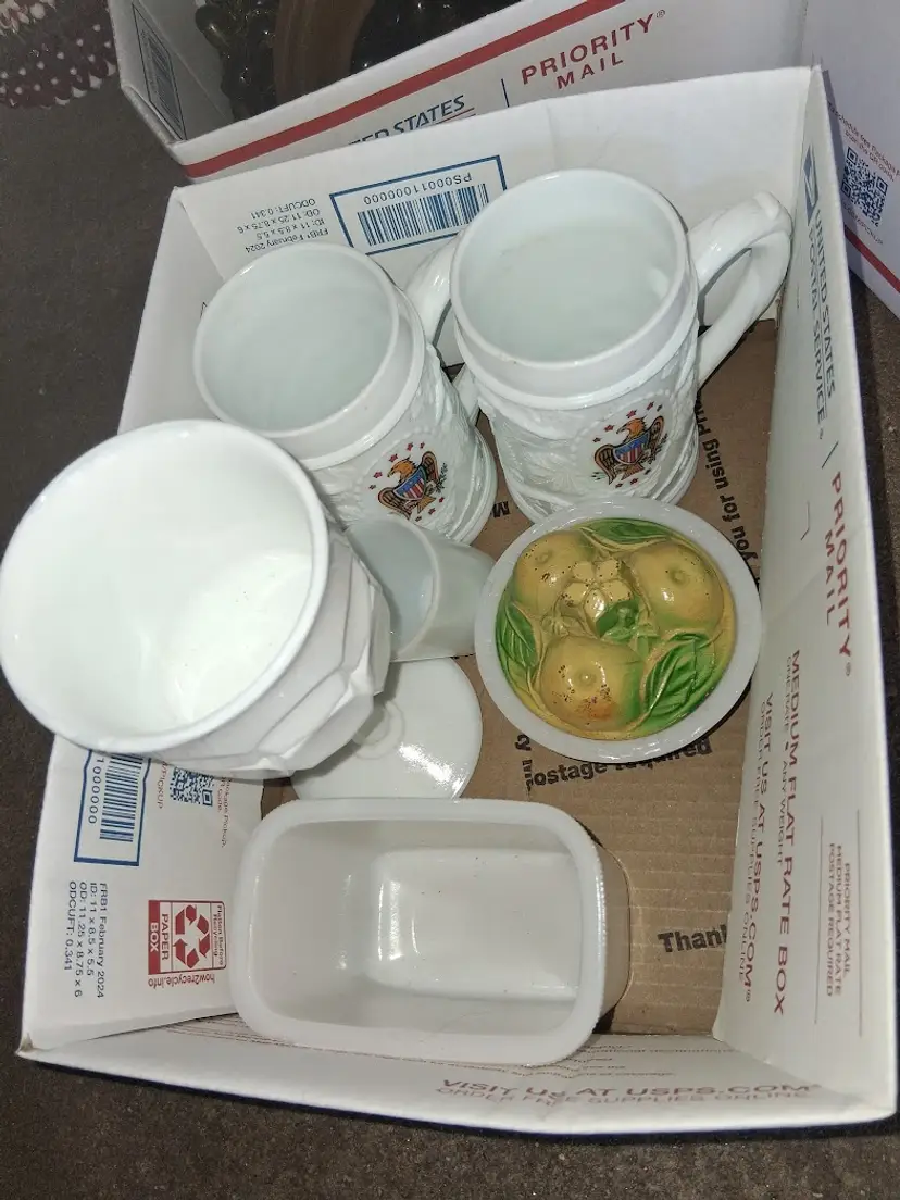 MILK GLASS #3 Boxed Lot