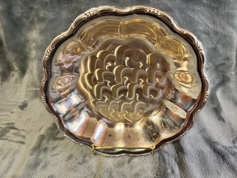 Vintage West Germany WMF Silver Plated Scalloped Edge Serving Dish Plate MCM GUC