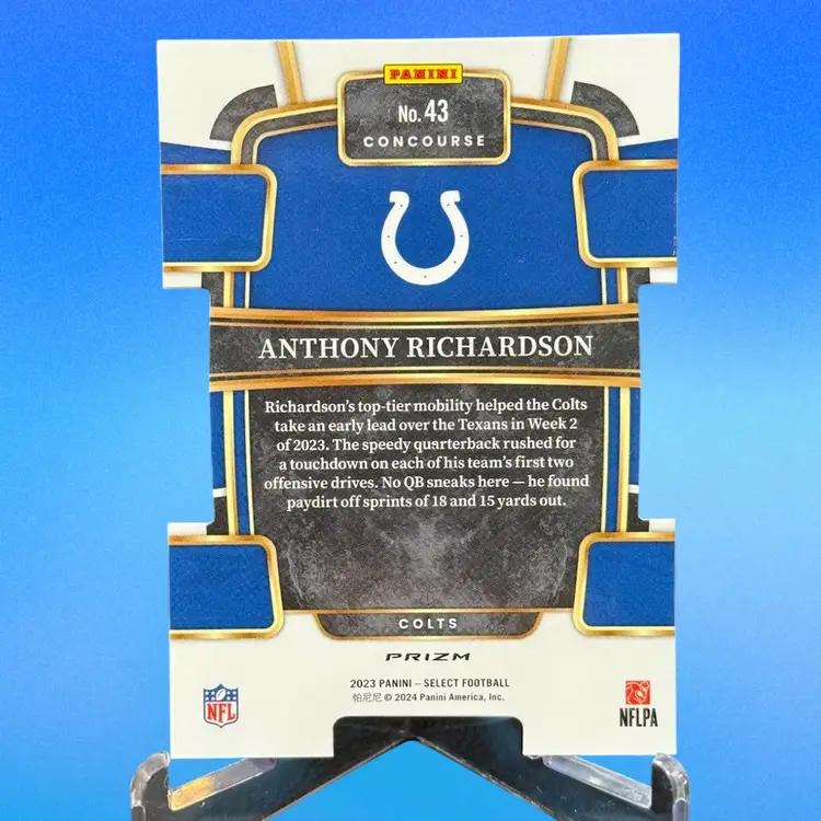 Anthony Richardson 2023 Panini Select 43 Concourse Silver Prizm Die-Cut Indianapolis Colts RC