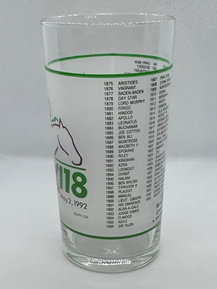 Vintage Souvenir Mint Julep Glass From the 118th Running Of The Kentucky Derby