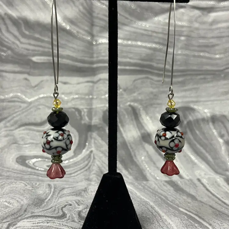 #35 "Still I Rise" Series - Handmade by Me -- Lampwork Glass Earrings