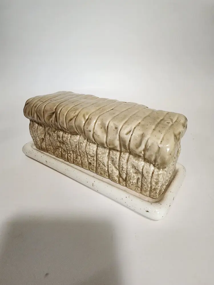 Bread Shaped Butter Dish Ceramic