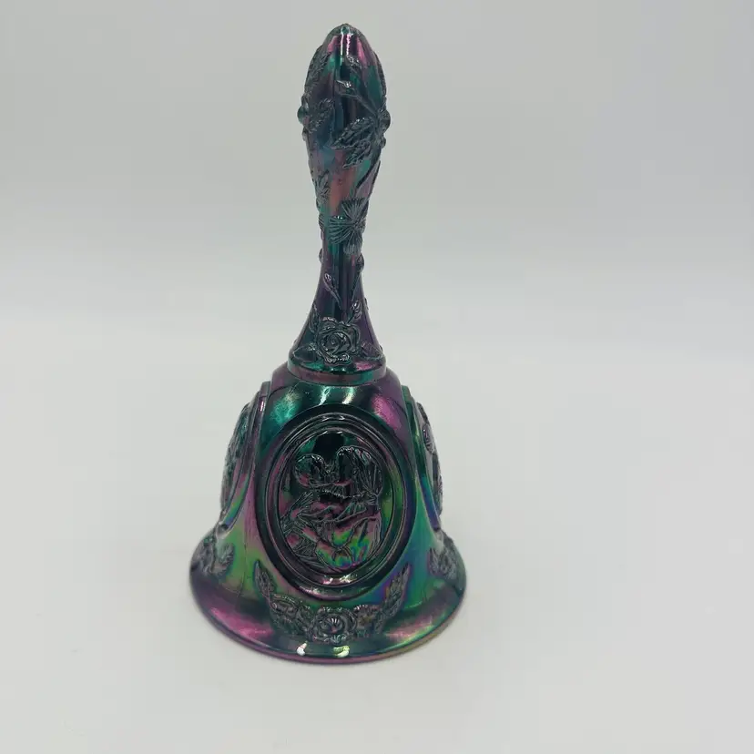 Fenton Bell Carnival Iridescent Madonna & Child 6.5in Vintage Large Art Glass