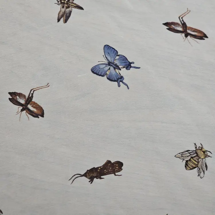 Echo scarf handkerchief bugs bees butterflies vintage 20x20 sheer