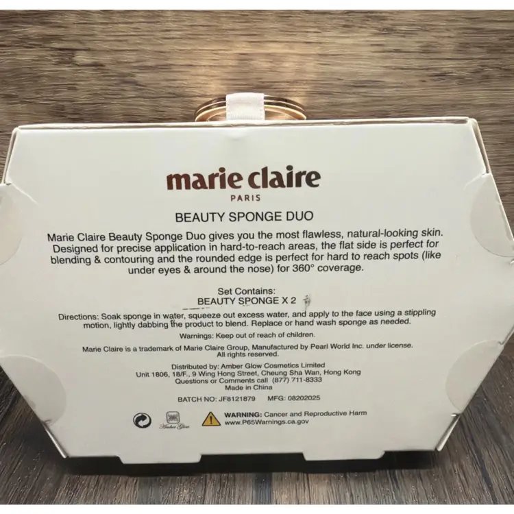 Marie Claire Paris Beauty Sponge Duo Makeup Blender Set New Sealed Set Of 2