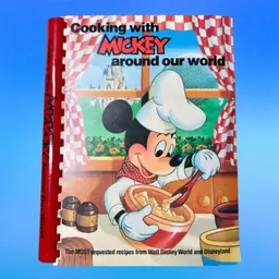 1980’s Cooking With Mickey Around our World, Walt Disney Cook Book, Vintage