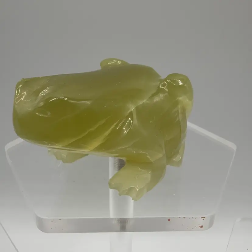 Green Onyx Stone Hand Carved Frog