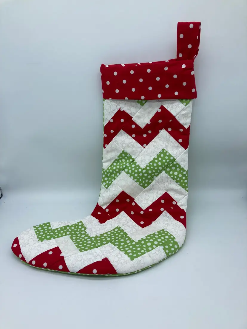 Cloth Quilted Christmas Stocking