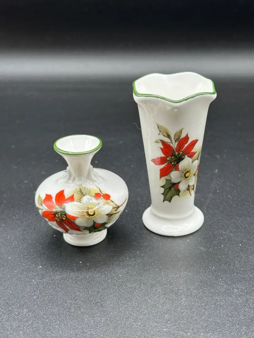 Two Crown Staffs England Miniature Vases in Excellent Condition