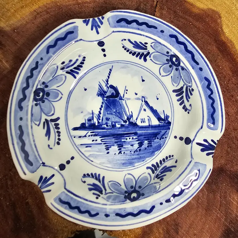 Delft Blue Ashtray Signed