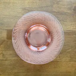 Twisted Optic Pink Imperial Glass Plates (3)