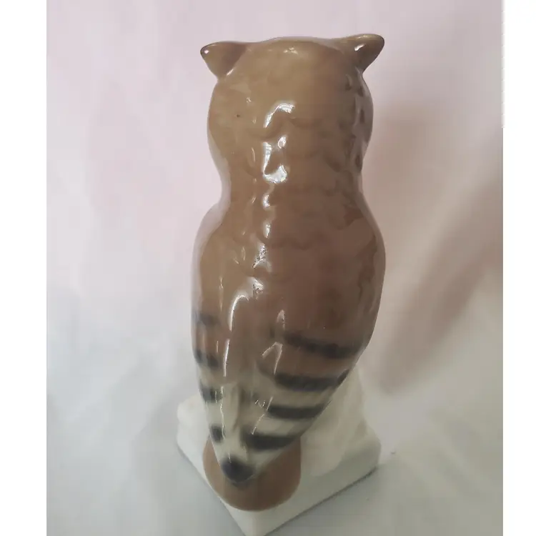 Owl Standing On Books Vintage West Germany Glass Eyes Figurine
