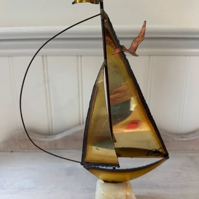 Brass Sailboat Sculpture