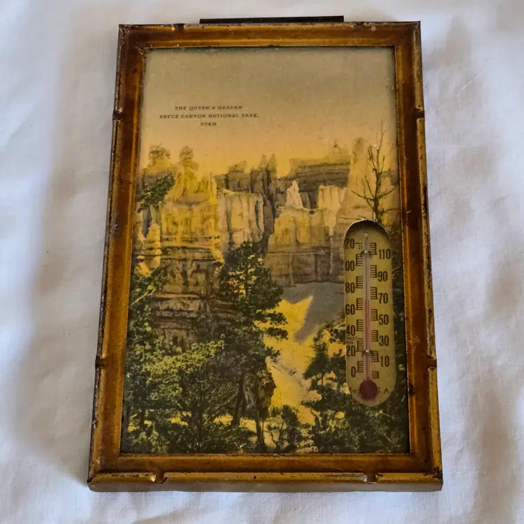 Photo Thermometer Bryce Canyon National Park Utah in Metal Frame with Condition Issues Vintage