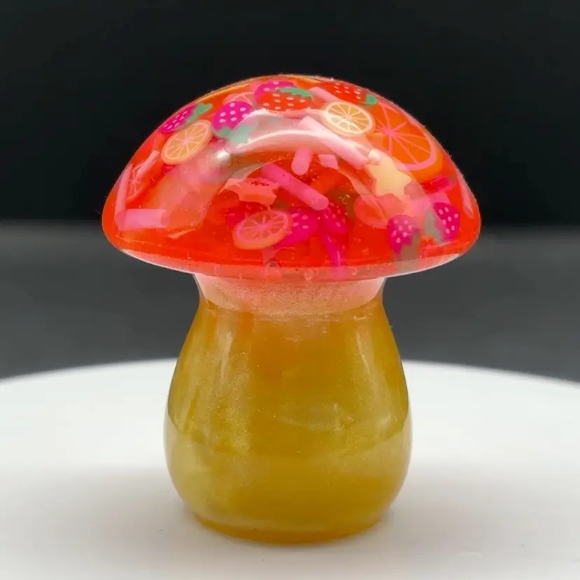 Strawberry Lemonade Mushroom 2" - Flat Yellow Stem - Made by Me!