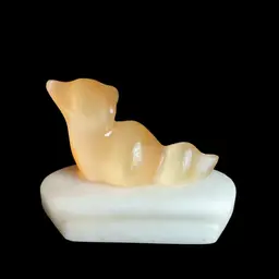 MCM Honey 🍯 Onyx 🦊 Fox Alabaster Pen Rest 3.25”Lx 2”H As Is*