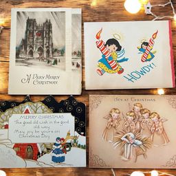 Lot Of 4 Vintage Christmas Cards