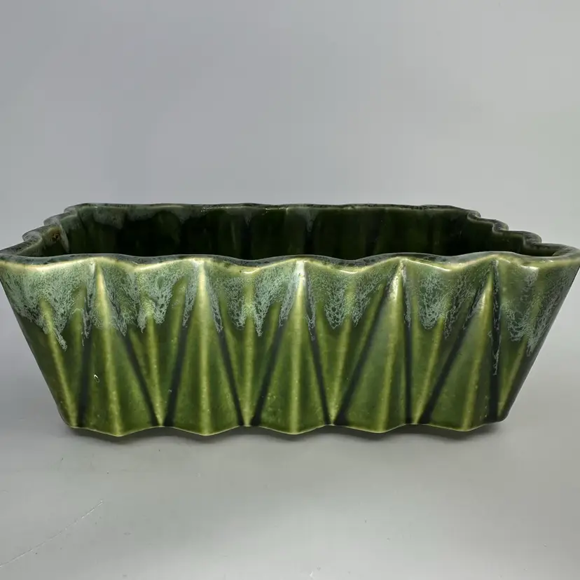 Ungemach Pottery Co. (UPCO) Green Drip Glaze Ceramic Planters