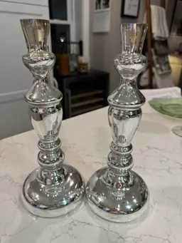 Mercury Glass Candlesticks