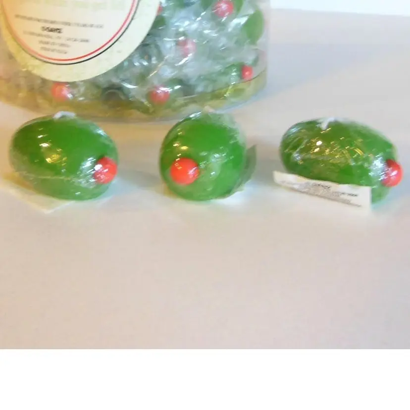 Vintage Martini Olive Novelty Floating Candle, Ganz Barware, Kitsch Multiples Available