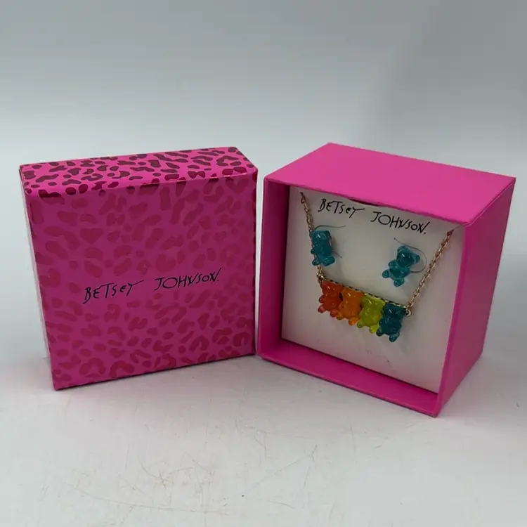 Betsy Johnson Multi Colored Gummy Bear Neckless And Earrings With Original Box
