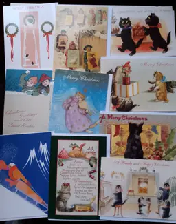 10 x Vintage Design Christmas Cards Random Pack #29