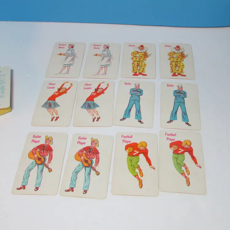 vintage Old Maid card game Fairchild Corp, ephemera matching game complete