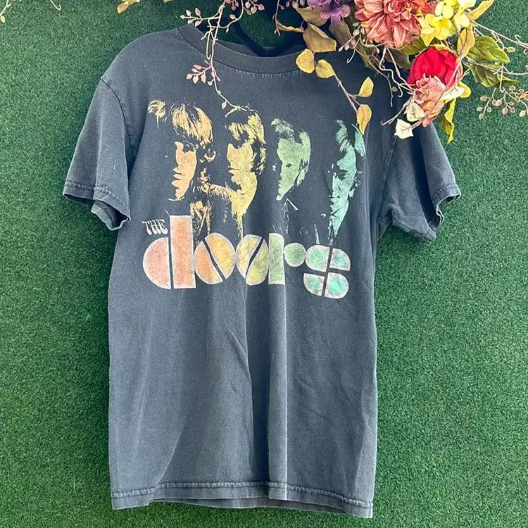 The Doors, Rainbow Printed Graphic T-Shirt, Grey/Gray