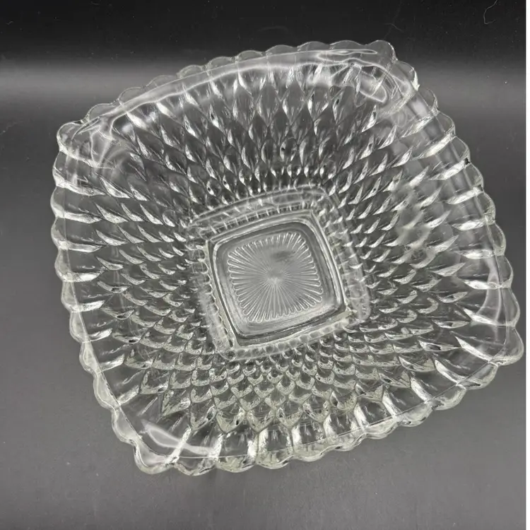 Vintage Anchor Hocking Square Hobnail Dish