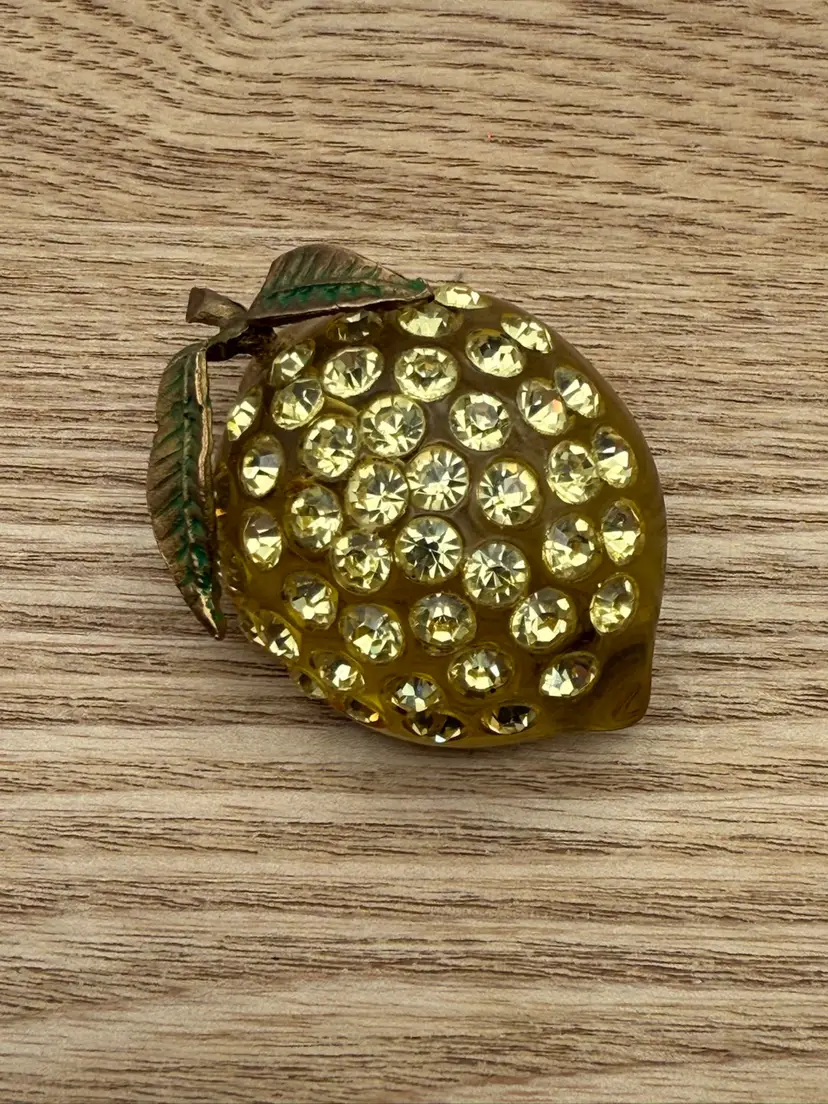 Austria Vintage Forbidden Fruit Lemon With Rhinestones
