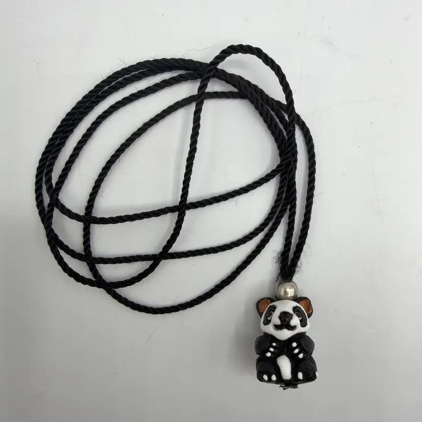 Leps Peru Tiny Clay Panda On Necklace