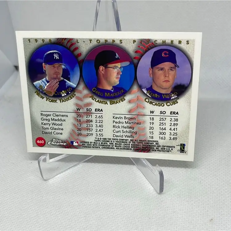 1999 Topps Chrome Roger Clemens ALL TOPPS PITCHERS Greg Maddux, Kerry Wood #460