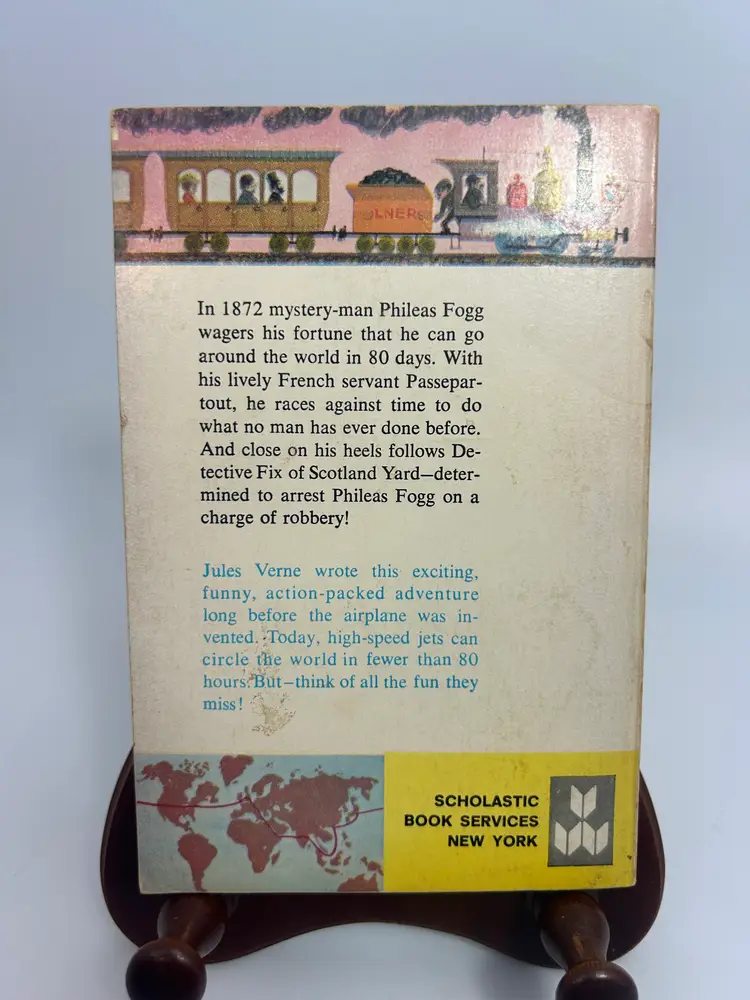 Vintage 'Around the World in Eighty Days' By Jules Verne Paperback Book 1968 Scholastic Library