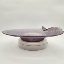 Laslo for Mikasa Swirl Glass Bowl Regal Amethyst Filigrana Art Glass Centerpiece