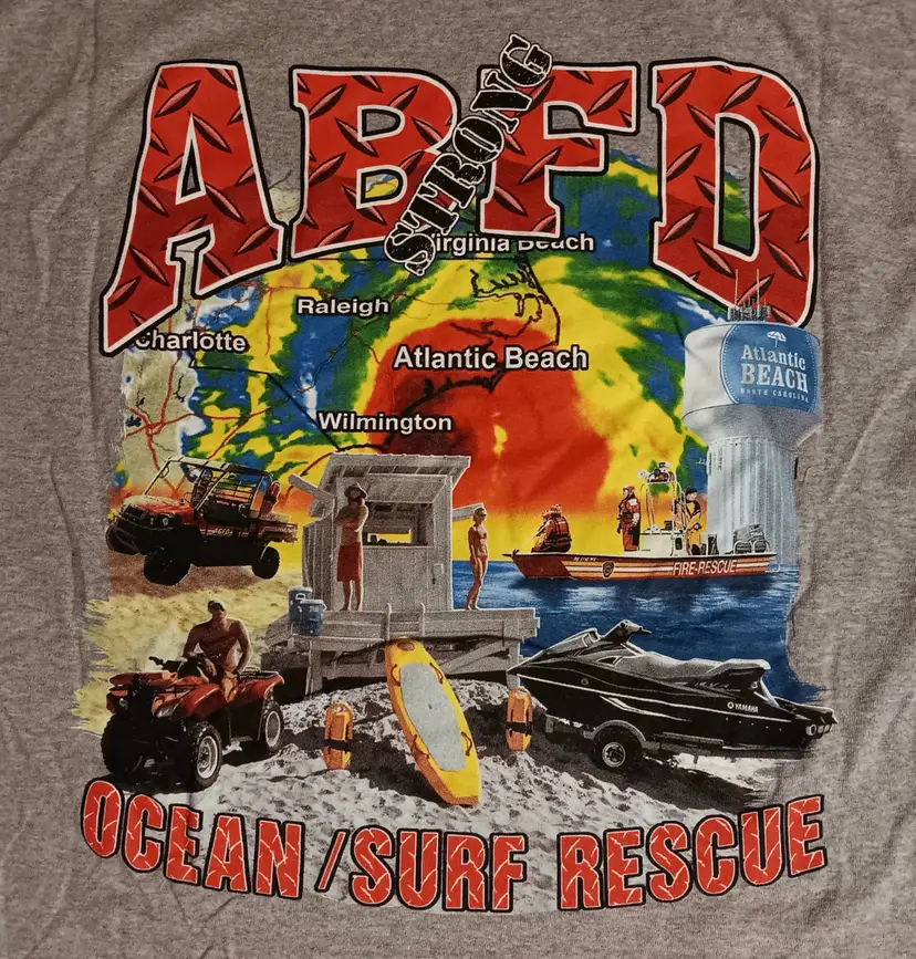 Fire Department t-shirt Atlantic Beach Ocean Surf Rescue