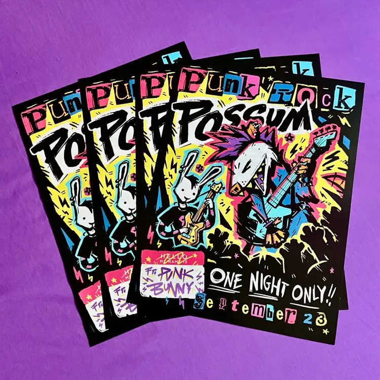 Punk Rock Possum (Ft. Punk Bunny) Poster