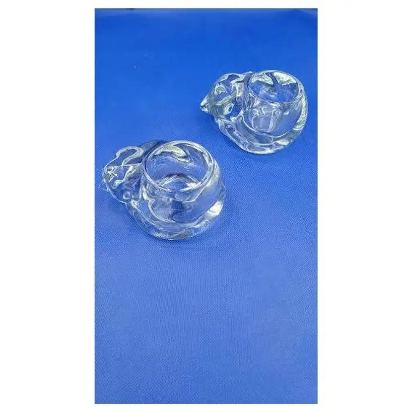 SET OF 2 "INDIANA GLASS?" CATS CANDLE HOLDER/TRINKET