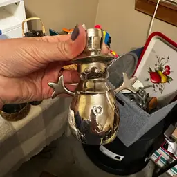 Silver plated Snowman candle holder