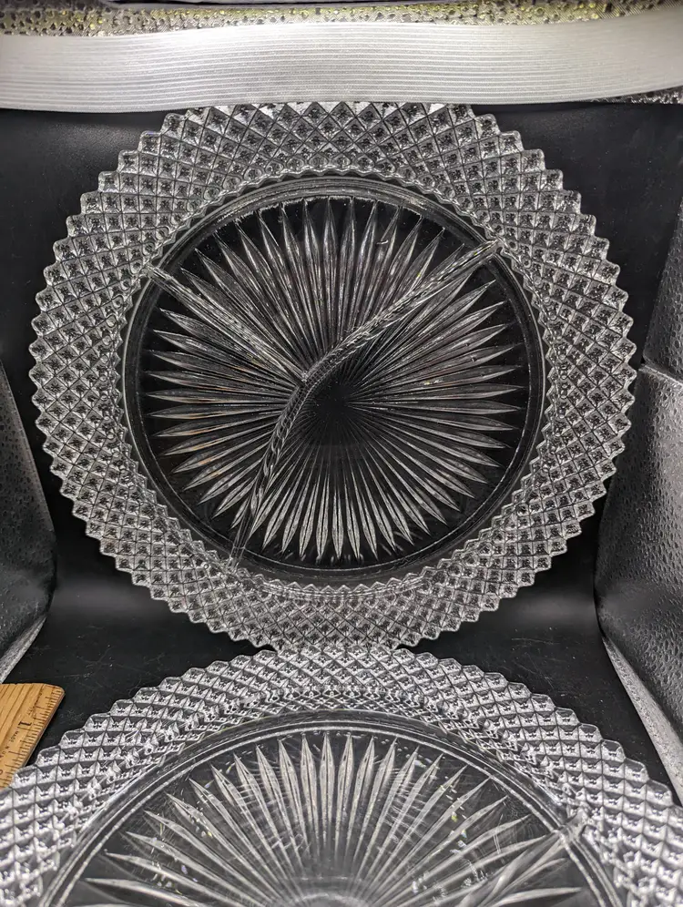 Vintage Lot of 2 Anchor Hocking Miss America Divided Grill Plates