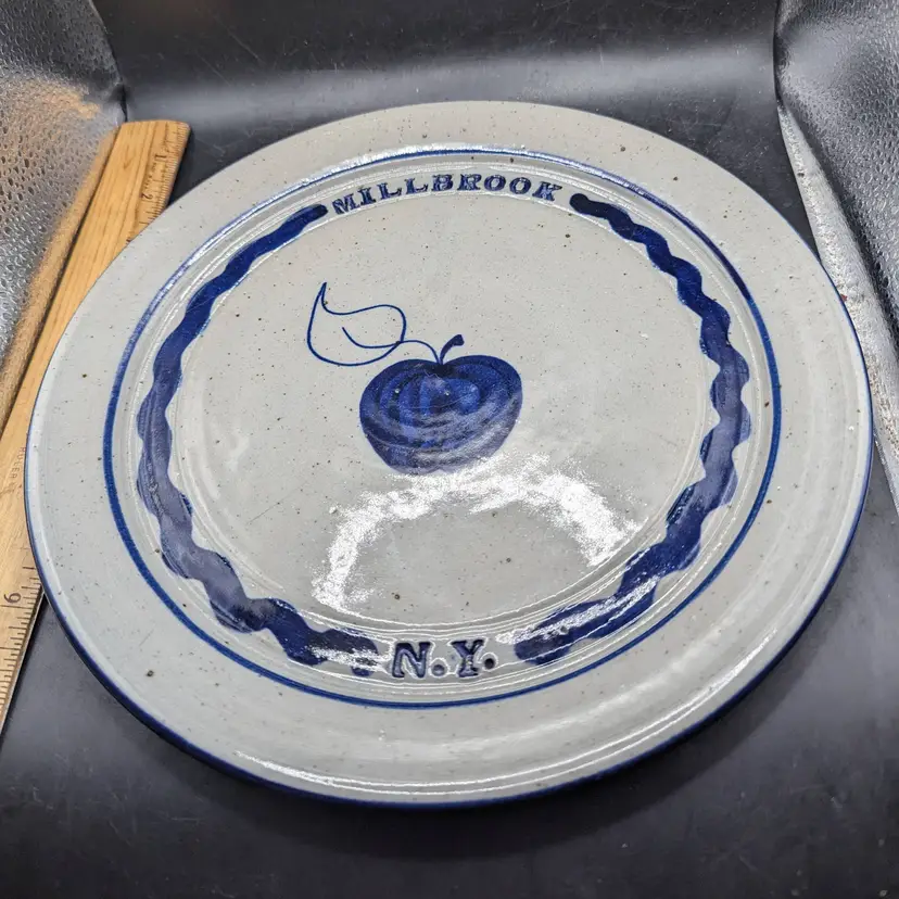 Studio Art Pottery Salt Glaze Style Serving Platter Hillbrook NY Signed Harvey 8/06
