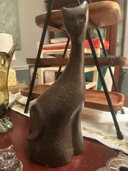 Siamese Cat Statue Figurine Ceramic  13" Textured