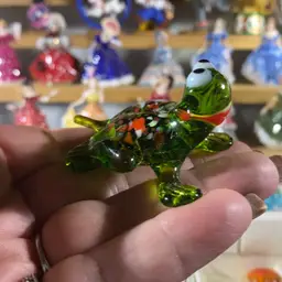 #10- Just In From Ukraine- Hand Blown Glass- Medium Yellow Elephant  1.5" Tall